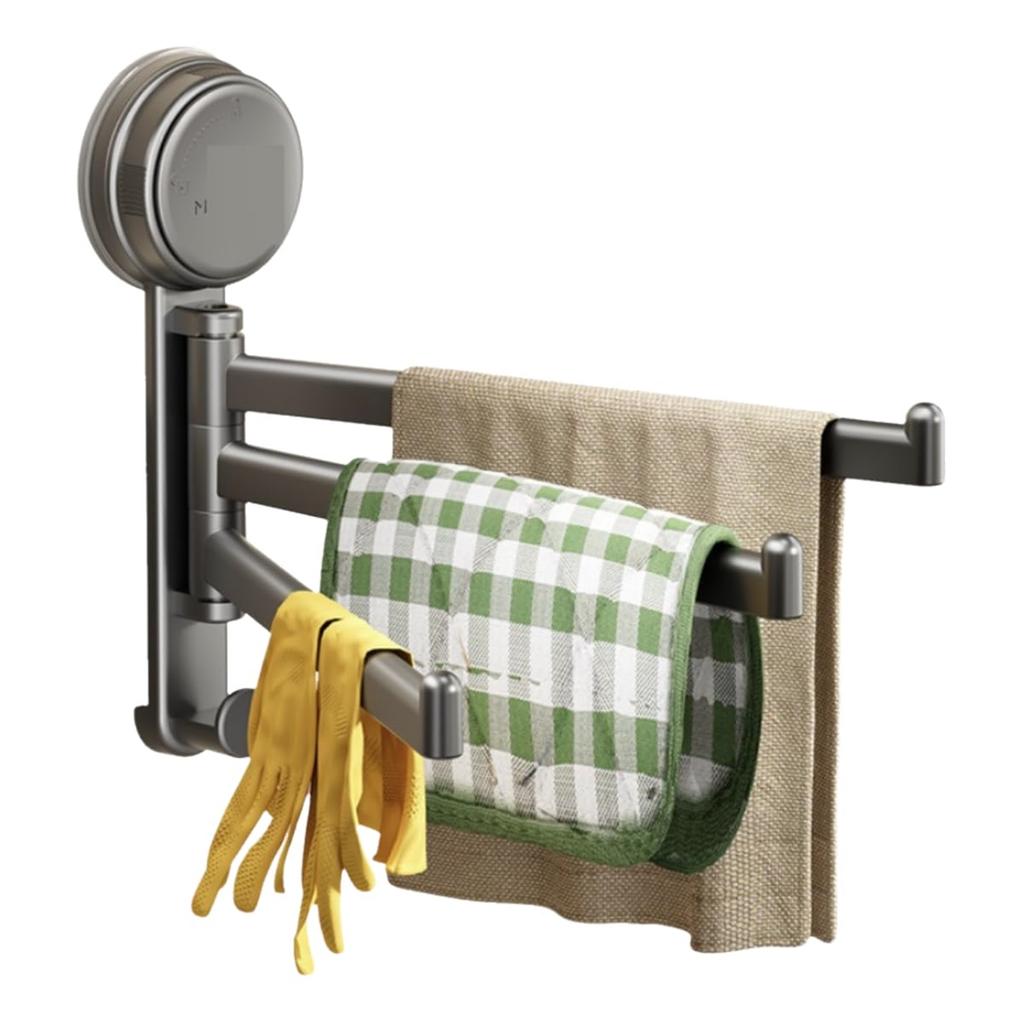Suction Cup Kitchen Clothes Rack, Window Sill Rack, Multi-pole Rotating Rack, Storage Rack, Wall-mounted Towel Rack