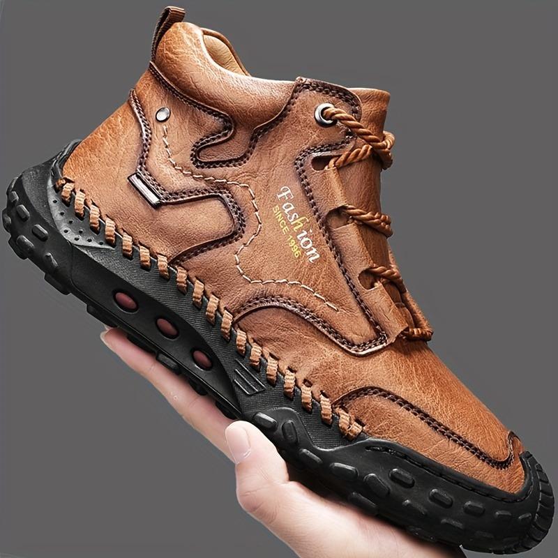 

Fashionable and Versatile Men s Casual Short Boots, Outdoor Sports Black and White Brown Tennis Hiking Shoes Comfortable Soft Sole Non slip Design Fas 41