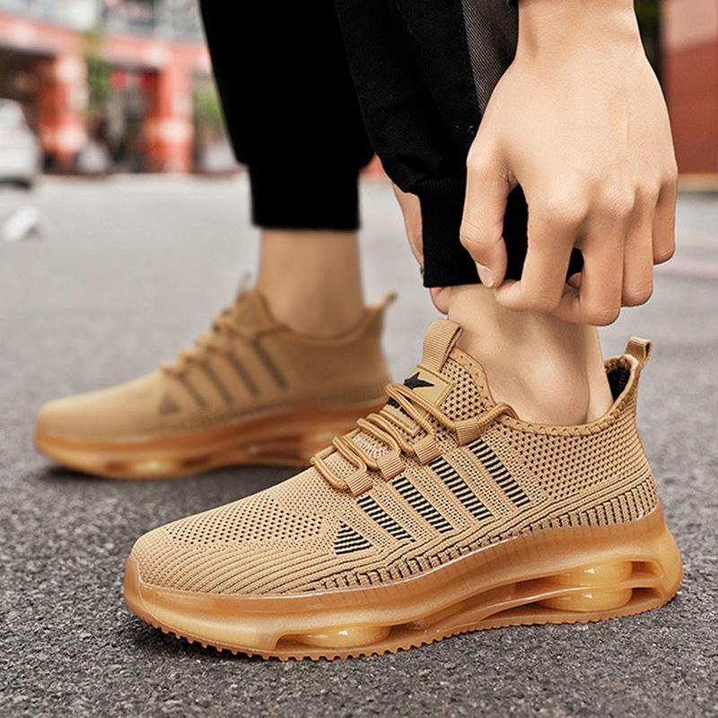 Fashionable Men's Sports Shoes Lightweight Breathable Fast Drying Mesh Cushioning Running Shoes Fitness Training Non Slip Shoes