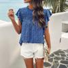 Sleeveless Ruffled Collar Printed Top With Loose Casual T-shirt