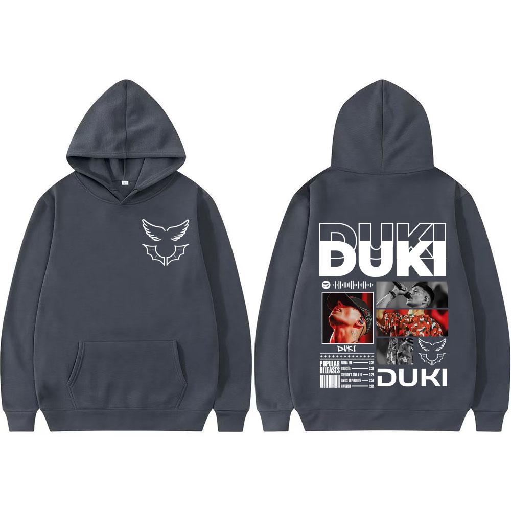 Rapper Duki Ameri World Tour 2025 Printed Long Sleeve Pullover Men's Clothing Vintage Street Pop Music Casual Hooded Sweatshirts