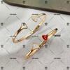 High-Quality CNC Precision Fan-Shaped Non-Fading Red Agate & White Mother-of-Pearl Open Bangle for Women