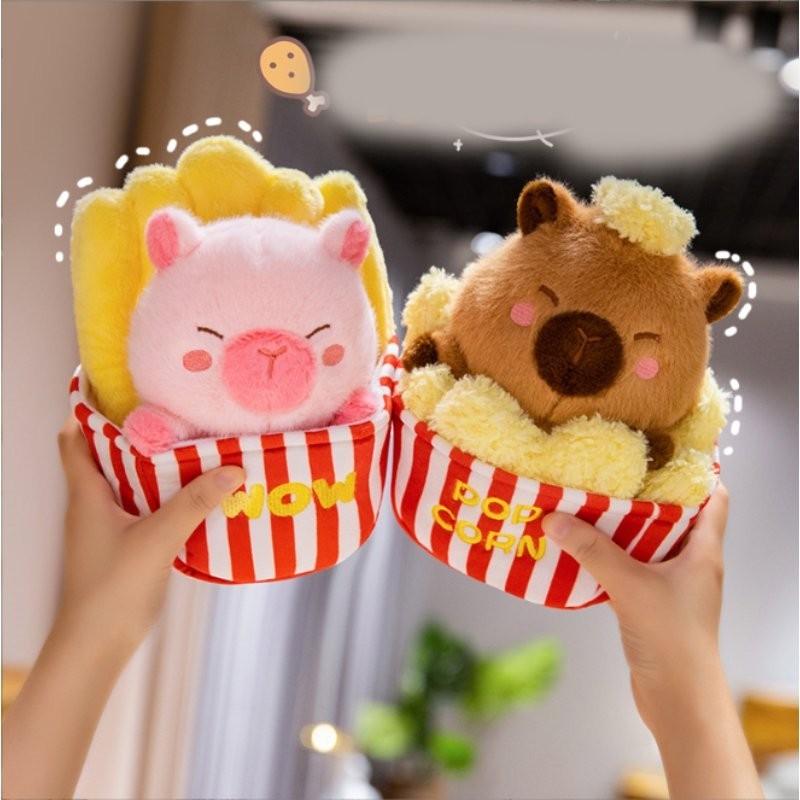 Joyful Capybara Plush Toy Ultra Soft Cuddly Animal For Couples And Snack Lovers In Adorable Designs