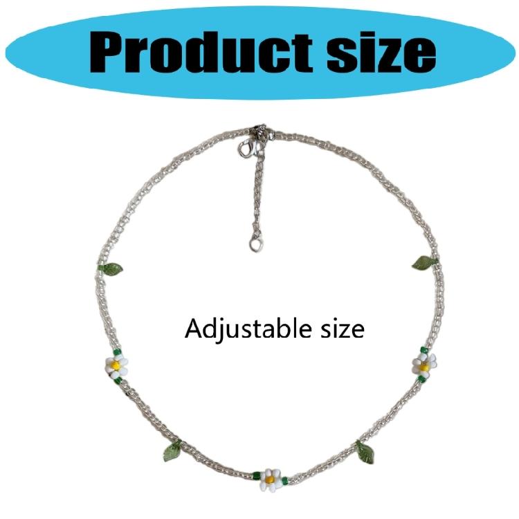 Colorful Beaded Necklace with Springtime Floral and Cherry Adjustable Neckchain Fashion Accessory for Everyday Wear