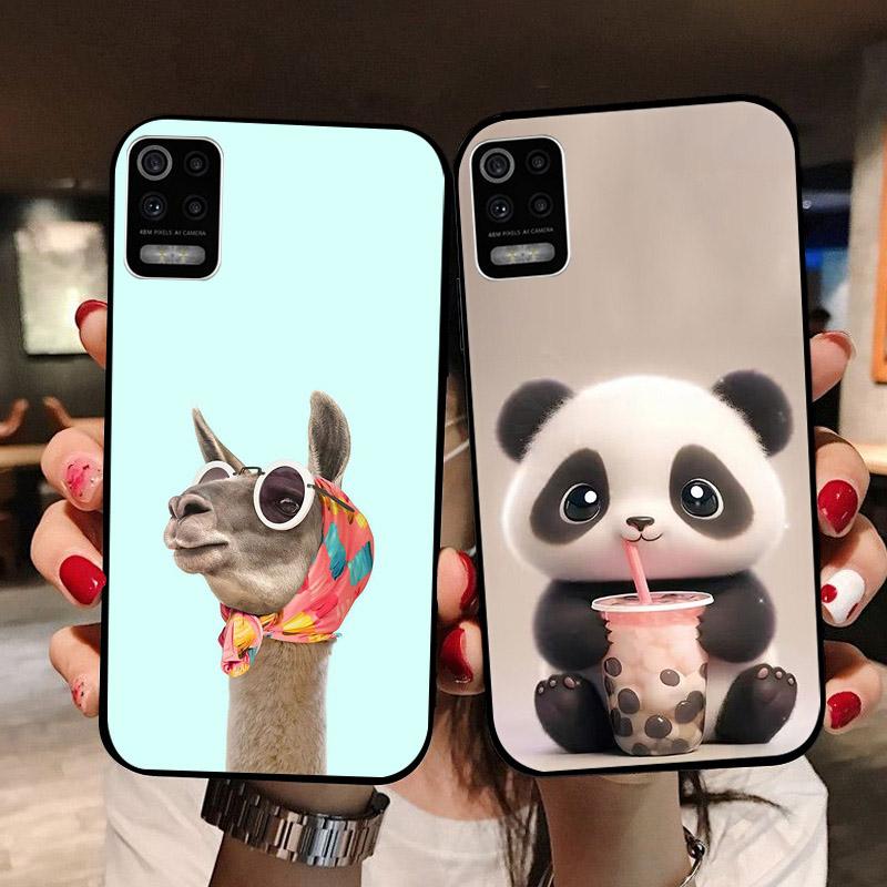 For LG K52 Q52 K62 2020 Phone Case Stylo6 K71 Lovely Panda Cartoon Painting Soft Siliocne Coque For LG Stylo 6 K71 Cover Bumper