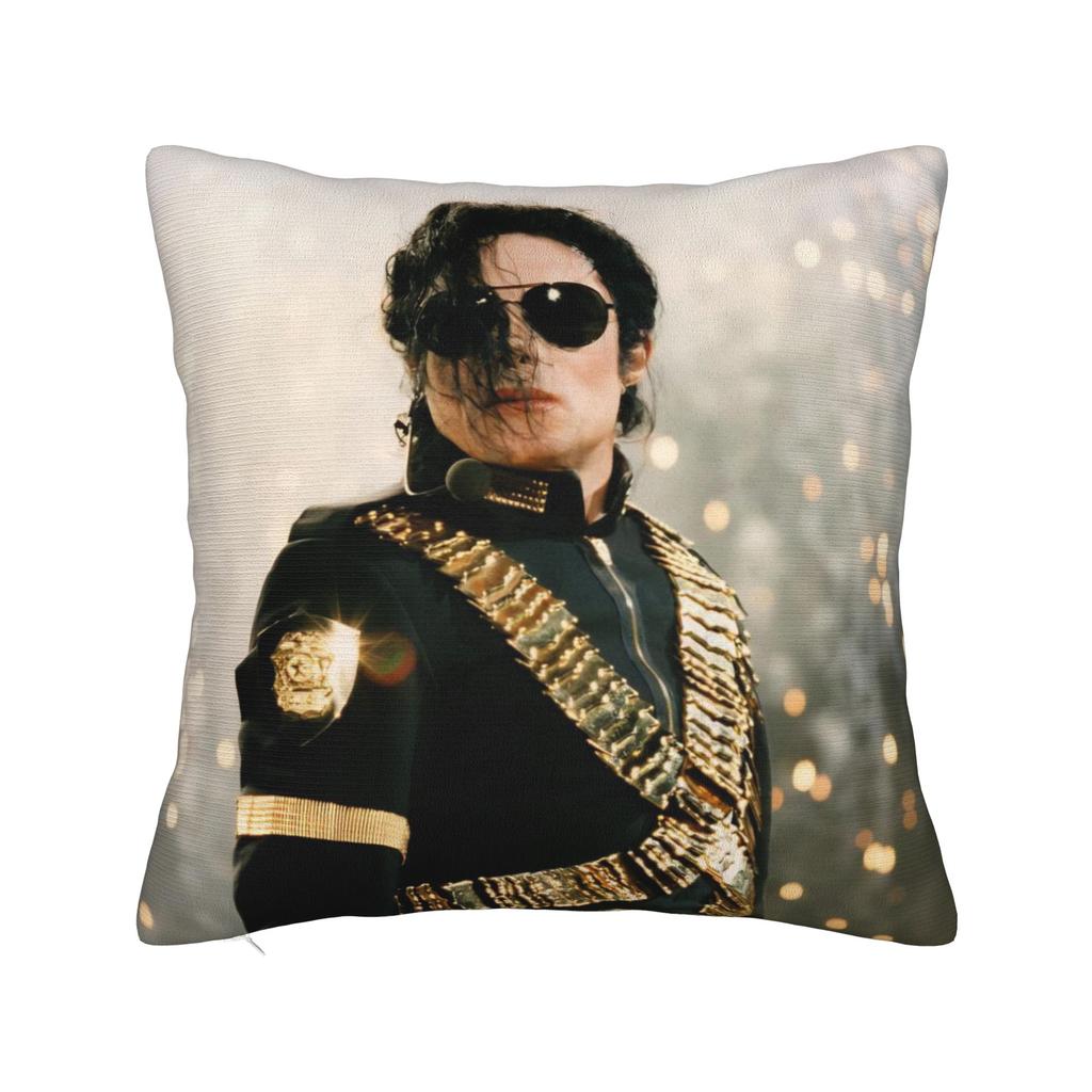 Mj Michael Jackson Kissenbezug Beidseitiger Druck Stoff Kissenhülle Dekorationen Wurfkissenbezug Hülle Sitzbezug 45X45cm