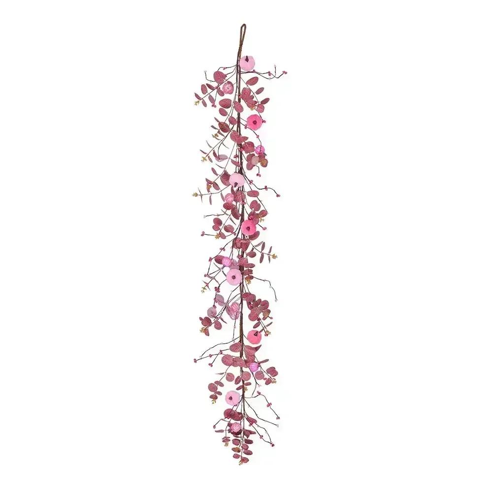 Pumpkin Vine Garland for Thanksgiving and Fall Decoration Made of Plastic and Fabric Suitable for Home and Event Use