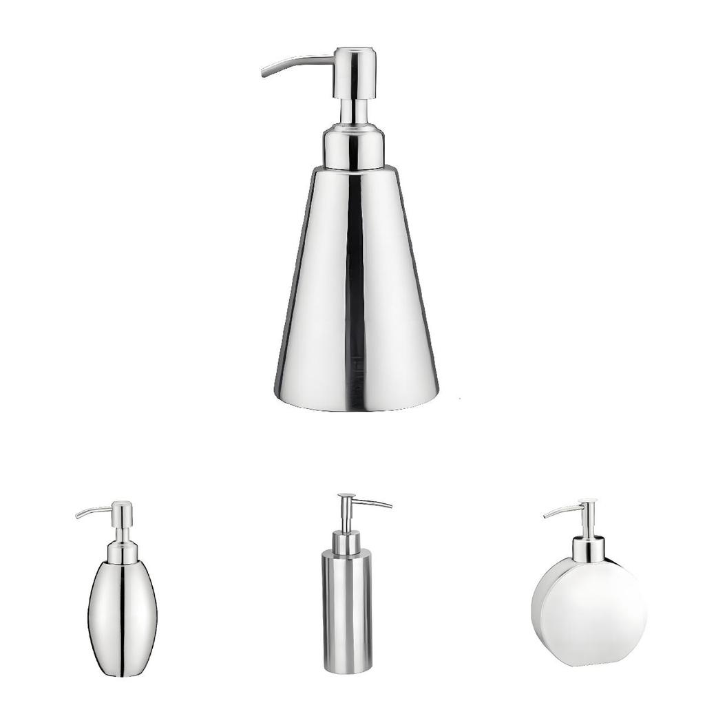Stainless Steel Soap Dispenser Pump With Hand Press For Bathroom Storage