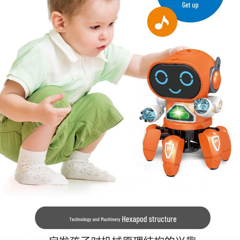 Electric Luminous Six-Claw Singing and Dancing Robot Fish Toy for Kids