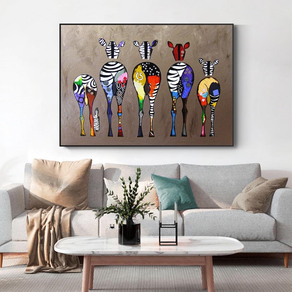 Parete Animale Colorata, Casa Moderna, Soggiorno, Arte Decorativa, Pittura Decorativa