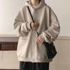 Japanese Style Hooded Open Cardigan Sweatshirt Men's Spring Autumn Heavy Pure Color Loose Trendy Jacket Couple Outerwear