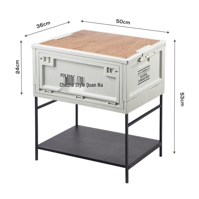 Black Outdoor Camping & Storage Folding Box - Industrial Style for Car Trunk