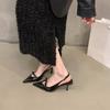 Pointed Toe Heeled Women's Closed Sandals Chic and Elegant Sandal Sales Low Price Designer Original on Offer Korea Ladies Shoes