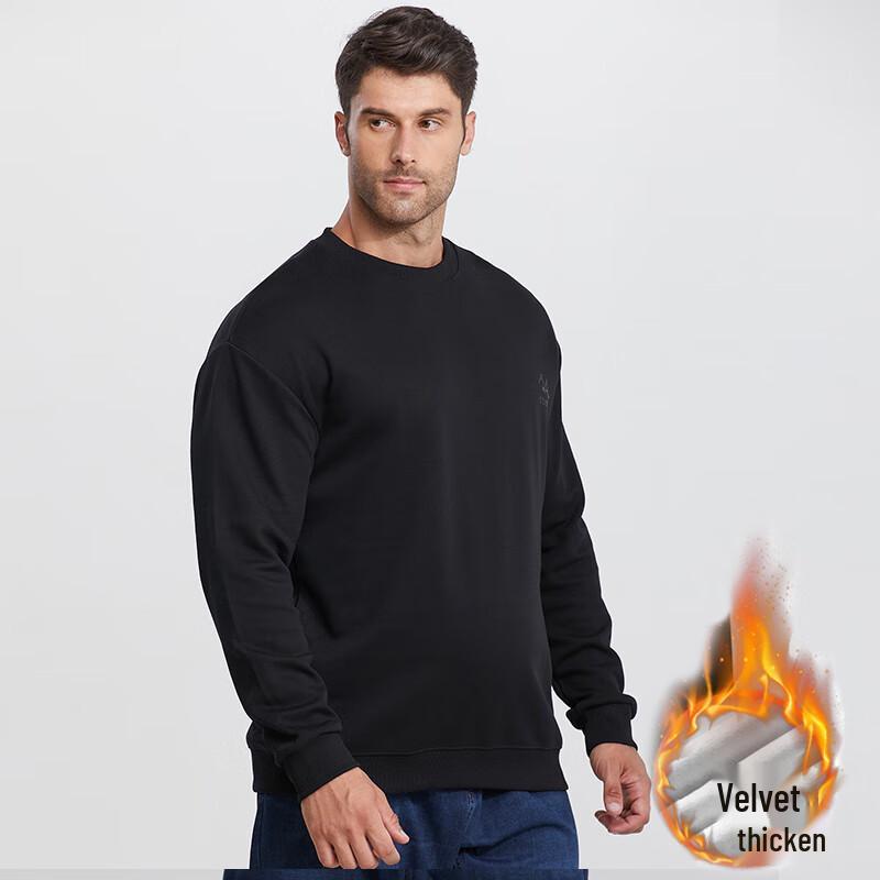 Dibinze Men's Plus Size Cotton Blend Crewneck Sweatshirt