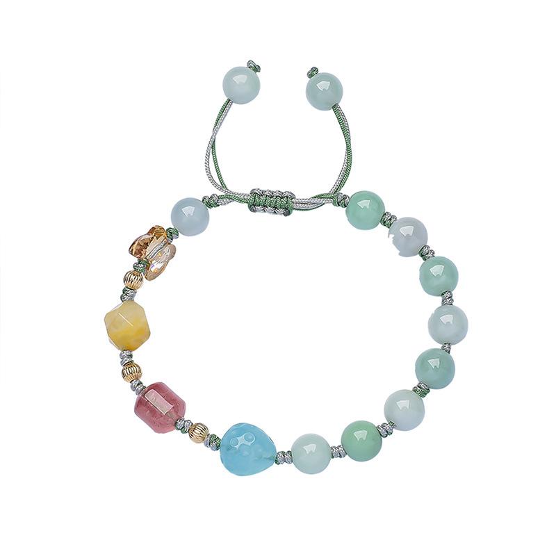 Natural Crystal Bracelet Women'S Strawberry Crystal Accessories Jasper Aquamarine Bracelet