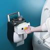Porta Carta Igienica Domestico Impermeabile Montato a Parete Scatola Portaoggetti da Bagno con Ripiano Scatola di Plastica per Fazzoletti per Famiglia