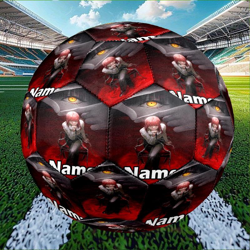 Custom Name Personalized Makima Chainsaw Man Print Size 5 Soccer Ball Training & Match Football, for Team, Kicking, Gift for Football