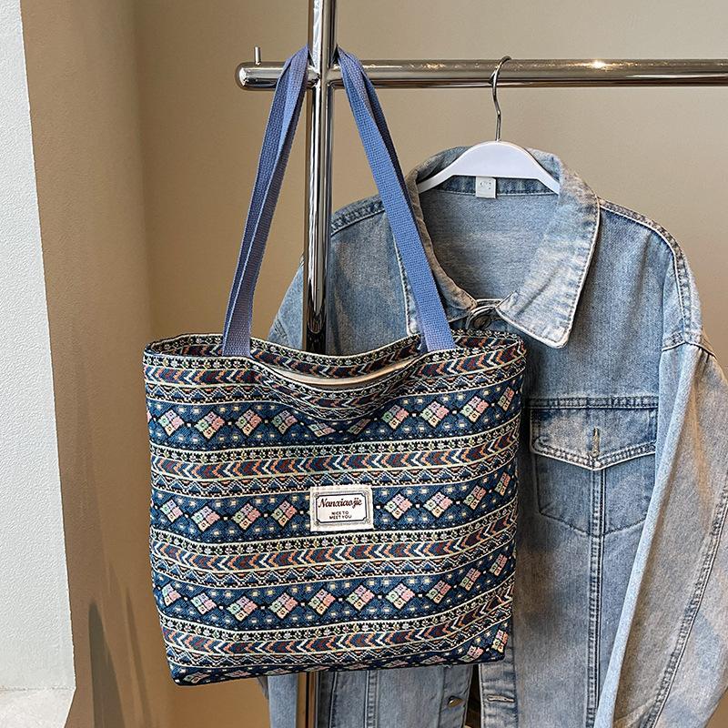 Large-capacity Ethnic-style Bag, Women's Fashionable Tote Bag, Student Single-shoulder Class Commuting Bag
