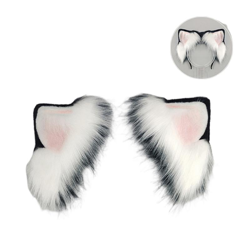 Electric Cats Foxes Ears Hairhoop Headwear Movable Animal Ears Headbands Halloween Christmas Cosplay Costume Accessory