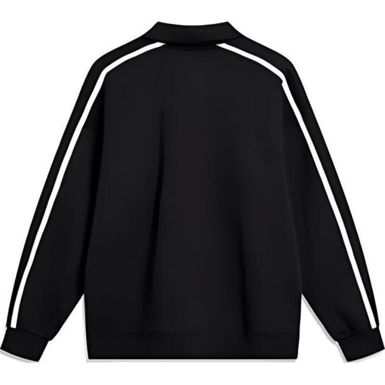Li Ning Sports Fashion Series Letter Stripe Pullover Long Sleeve Sweatshirt Unisex Sweatshirt Black YWDU547-2