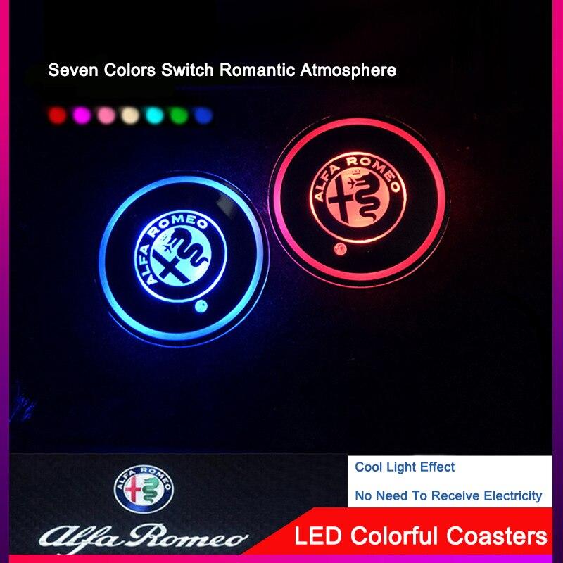 Buy Car LED Water Coaster Auto Interior Decoration Colorful Luminous