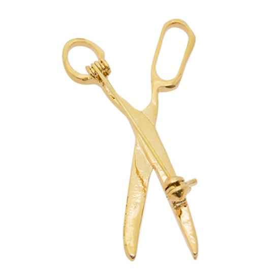 Lovely Handmade Rhinestone Scissor Gold-Plated Brooch Pin Jewelry Best Xmas Gift