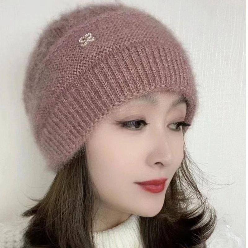 Autumn and Winter Wrapped Head Cap Knitted Hat Women's Warm Hat Handmade Jacquard Hat