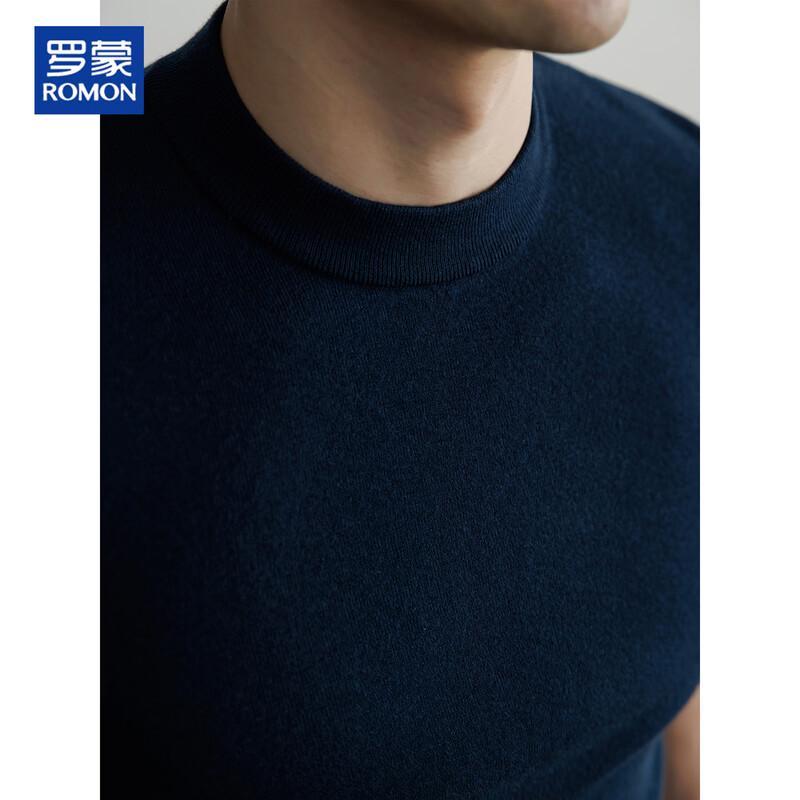 ROMON Men's Wool & Silk Blend Short Sleeve Knit Shirt