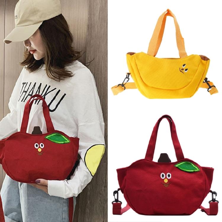 All-matching Canvas Handbag for Women Shoulder Bag Lovely Banana Crossbody Bag