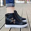 Fashion Comemore 2025 Spring New Inner Heightening Women's Platform Shoes Casual Shoes White High Top Sneakers Short Leather Ankle Boots