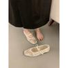 Fashion New Design Flat Shoes for Women Square Head Shallow Mouth Mesh Fabric Embroidery Butterfly Knot Soft Sole Single Shoes Mujer