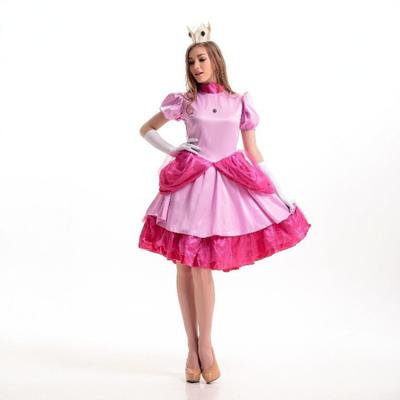 Halloween Super Mary Peach Princess Dress Adult Female Performance Dress Stage Dress