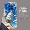 Cartoon Pattern Cream Texture Casing Wavy Edge Soft Silicone Cover Phone Case for OPPO Reno Realme OnePlus Vivo