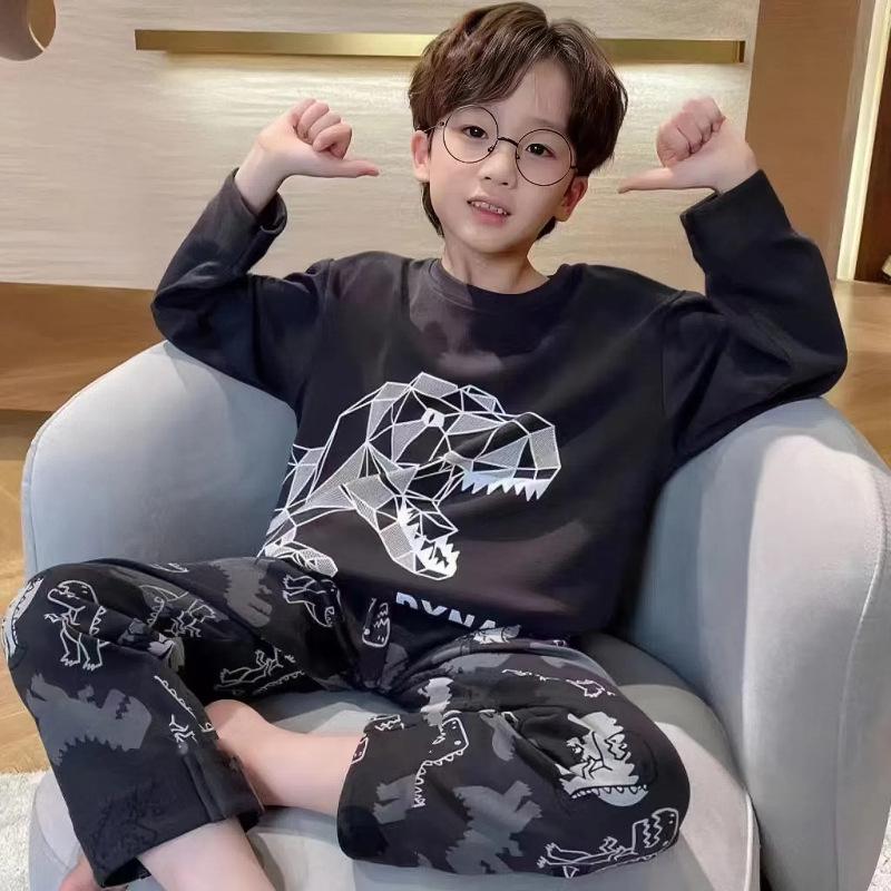 Boys' Cartoon Pajama Set - Long Sleeve, Spring/Autumn