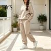Gym Workout Clothing Women's Two Piece Tracksuit Set, Long Sleeve Hoodie & High Waisted Soft Set Joggers Sweatpants, Casual Sportswear Matching Outfit