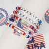 Artificial Crystal Bracelet Elastic Bracelet Independence Day Handmade Bracelet Stackable Bracelets for Adding Charm