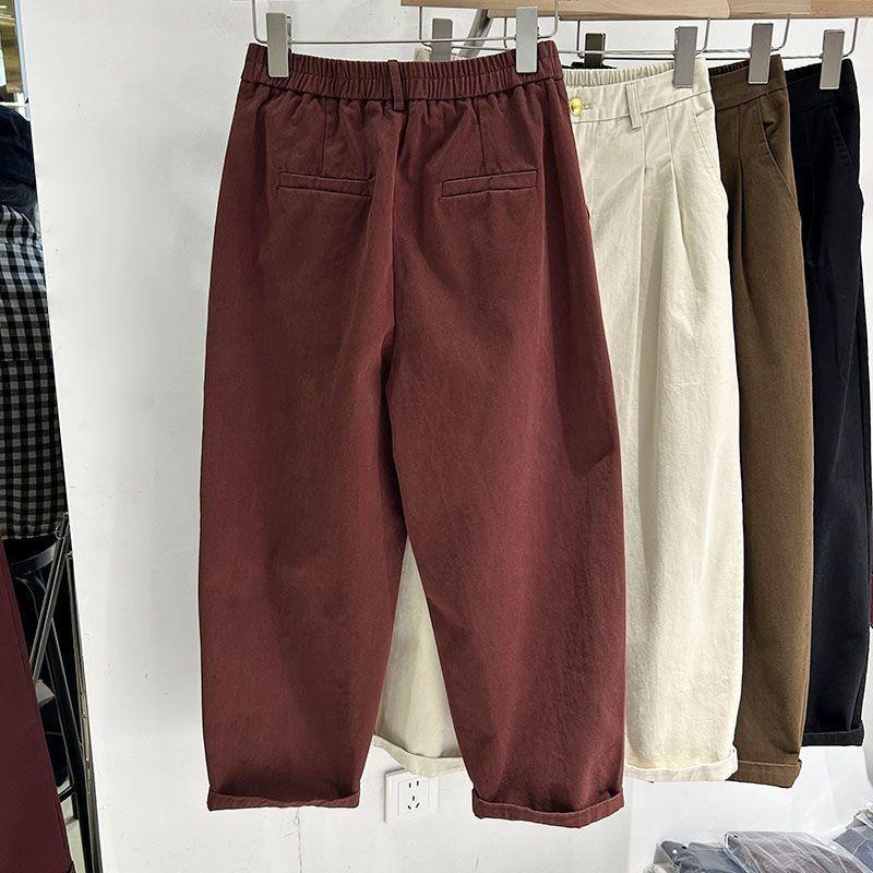2025 Spring Korean Style Petite High Waist Slimming Carrot Pants for Women - Casual and Versatile
