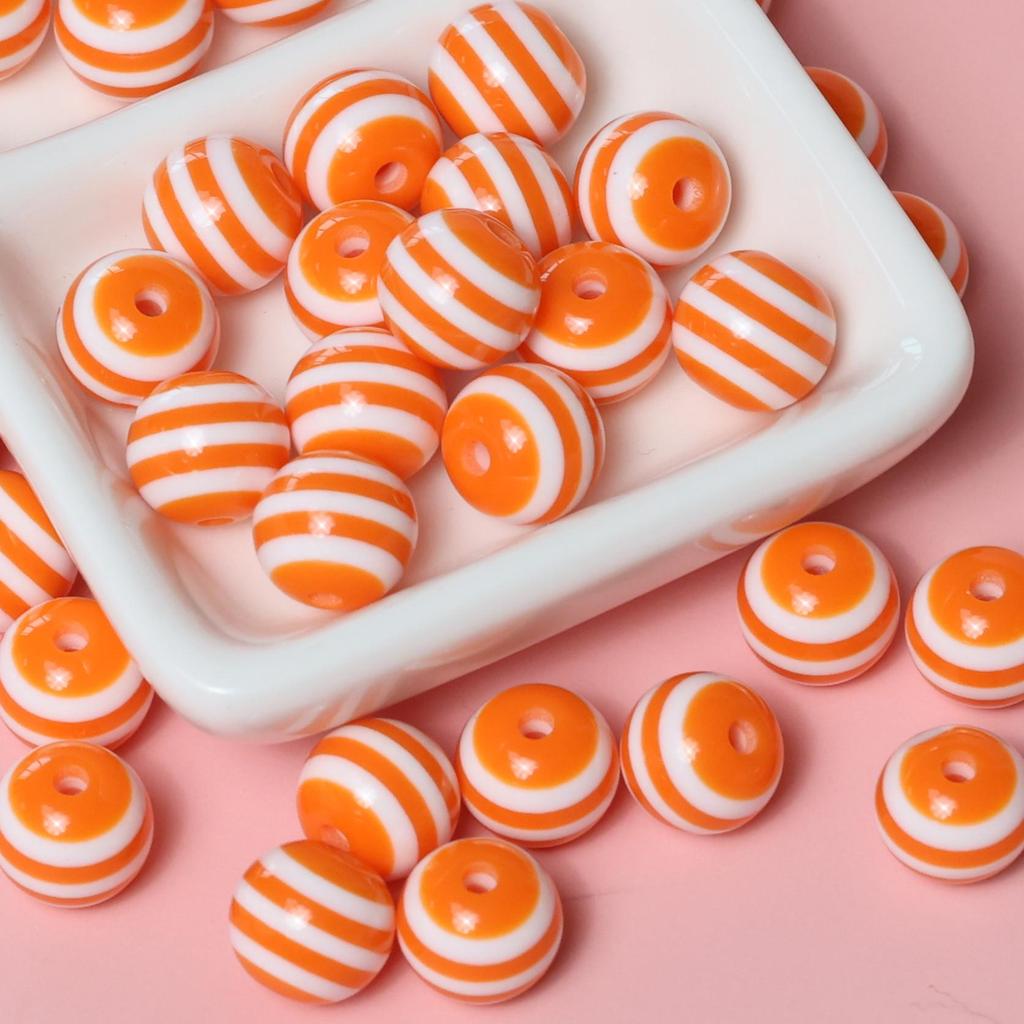 Japanese Macaron Lollipop Bead DIY Charm Set: Childlike Striped Round Beads for Phone and Bag Accessories