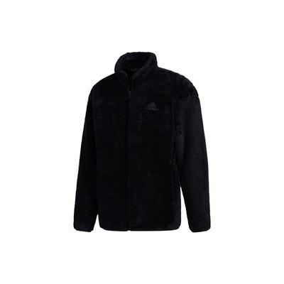 Einfarbige Logo Stehkragen Langarmjacke Herrenjacken Schwarz GL7416