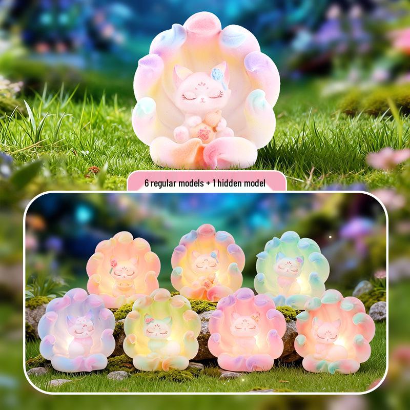 Qingqiu Nine-Tailed Fox Blind Box Figurine - Trendy New Year Gift & Desktop Decoration