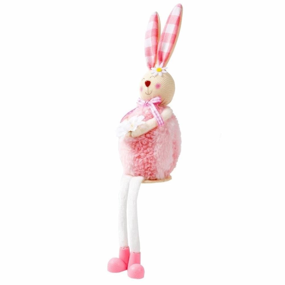 Cartoon Easter Bunny Doll Decorative Adorable Rabbit Doll Bunny Figures  Festive Celebration розовый