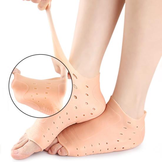 1 Pair Heel Protector Cover Plantar Fasciitis Blister Cracked Heels Spurs Pain Relief Non-slip Breathable Men Women Heel Guard Sleeve