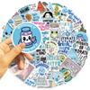 50Pcs Stay Hydrated Graffiti Stickers English Phrase Cartoon Decal Diy Luggage Phone Guitar Scrapbook Waterproof Sticker Kid Toy