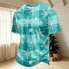Men's Quick Dry Short Sleeve Neck T-Shirt with Christmas Print