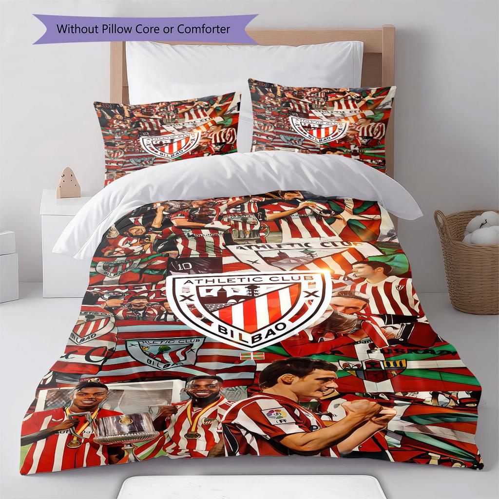 Bilbao logo Patrón Juego de Ropa de Cama Colcha Colcha Funda de Almohada Decoración del Hogar Regalo de Cumpleaños (1 * funda nórdica + 2 * fundas de almohada, sin núcleo)