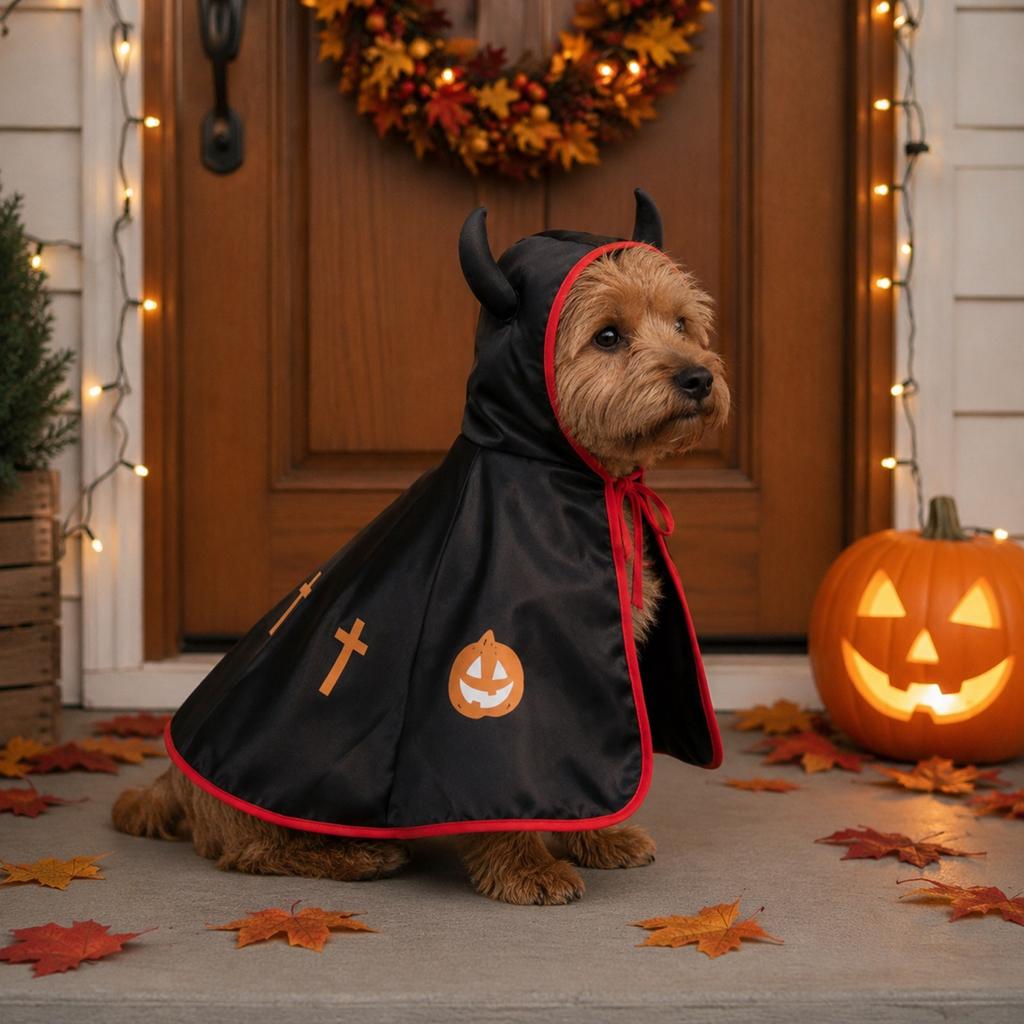 Cane di Halloween e Mantello Costume, Mantellina Divertente per Cani e Gatti
