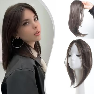 Μέσο μέρος Fake Bangs Fringe Synthetic Topper Hairpiece Clip-In Bang Extension Φυσικό αόρατο κούμπωμα Hairpiece Γυναικεία