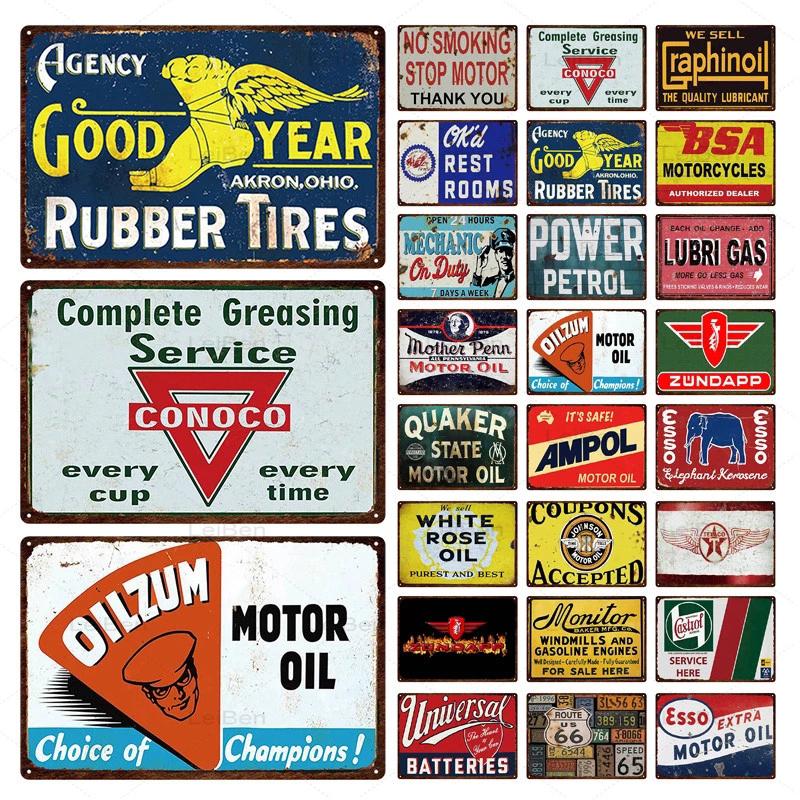Cheap Castrol Motor Oil Tin Sign Garage Wall Decor Vintage Rusted Metal