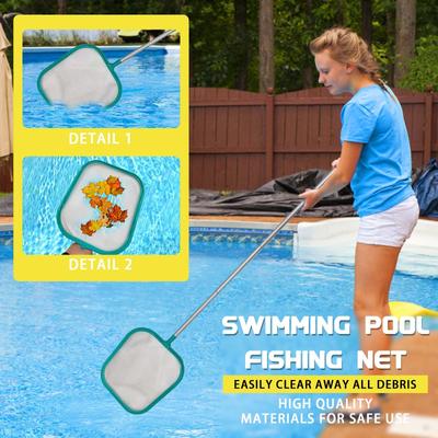 The Pool Cleaning Mesh Belt Rod Is A Shallow Net With A Five- Spliced Rod And A - Interface Version In Green