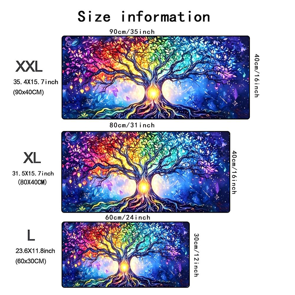 Tree Of Life Mouse Pad Xxl Large Desk Accessories Desk Pad Rubber Base With Stitched Edge Mousepad NonSlip Mousepad For Office